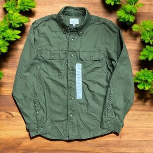 Lucky Brand Spring Olive Light Denim Cotton Jacket Shirt Shacket Men's Small